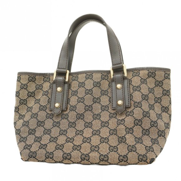 Gucci GG Canvas Handbag 257249 Brown Champagne Women's - Picture 1 of 12